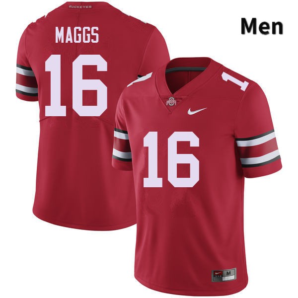 Ohio State Buckeyes Mason Maggs Men's #16 Red Authentic Stitched College Football Jersey